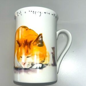 Kent Pottery fancy mice & Orange Kitty porcelain tea cup.